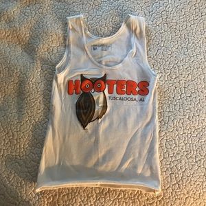 White Hooters tank top